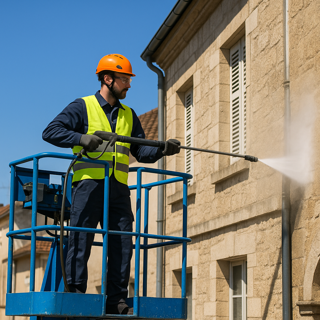 Nettoyage de façades, toitures et espaces extérieurs
